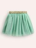 Mini Boden Kids' Fun Rainbows Tulle Skirt, Green/Multi