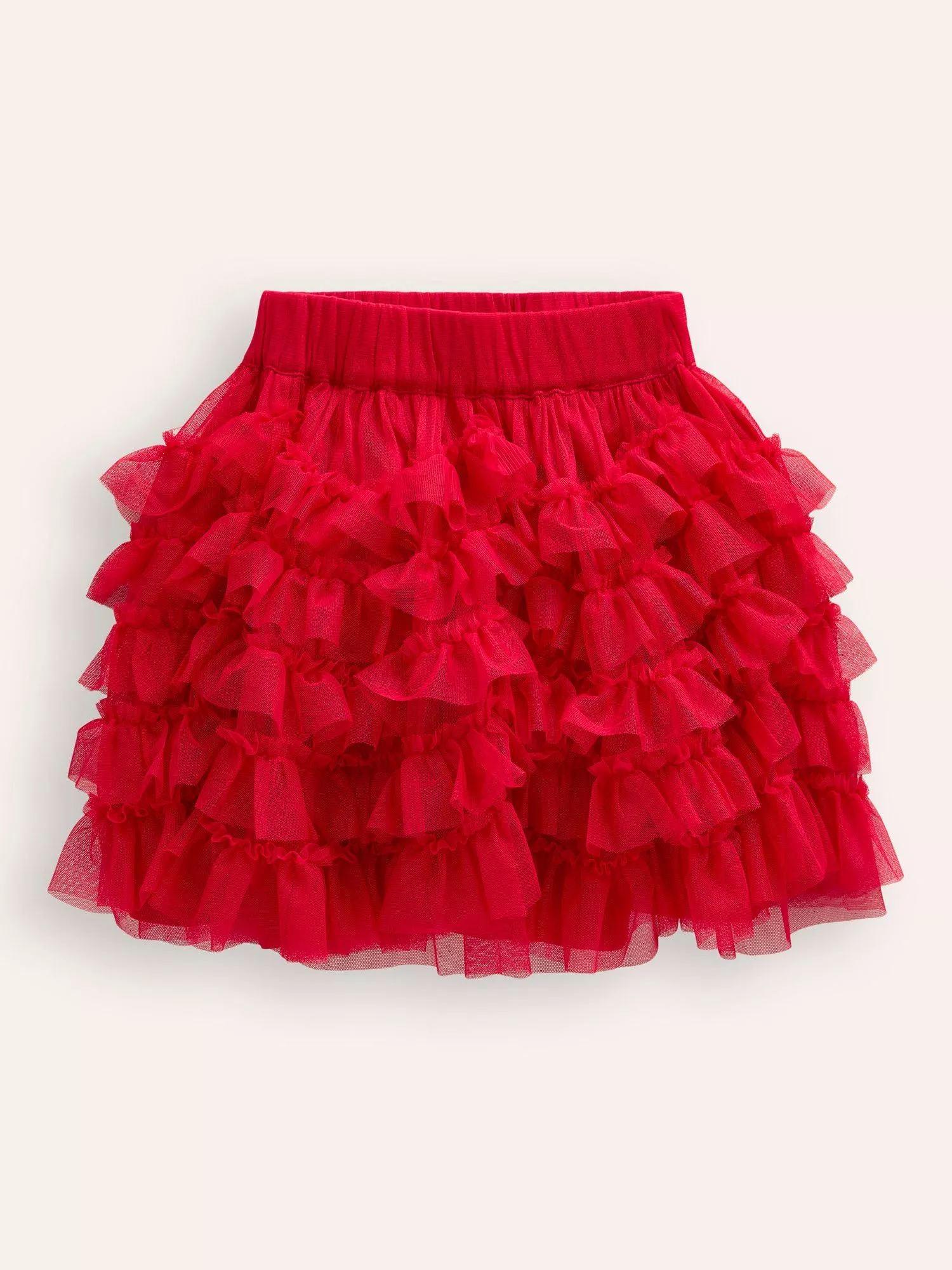 Red Peasant Style Linen Skirt with Tulle | outlet Tulle Skirt for Best Gift Idea | Gift for Mom