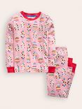 Mini Boden Kids' Snug Glow In The Dark Christmas Tree Pyjamas, Pink/Multi