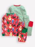 Mini Boden Kids' Snug Christmas Motif Pyjamas, Set of 2, Multi