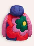 Mini Boden Kids' Fun Flower Padded Coat, Multi