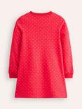 Mini Boden Kids' Ida Animals Sweatshirt Dress, Red/Multi