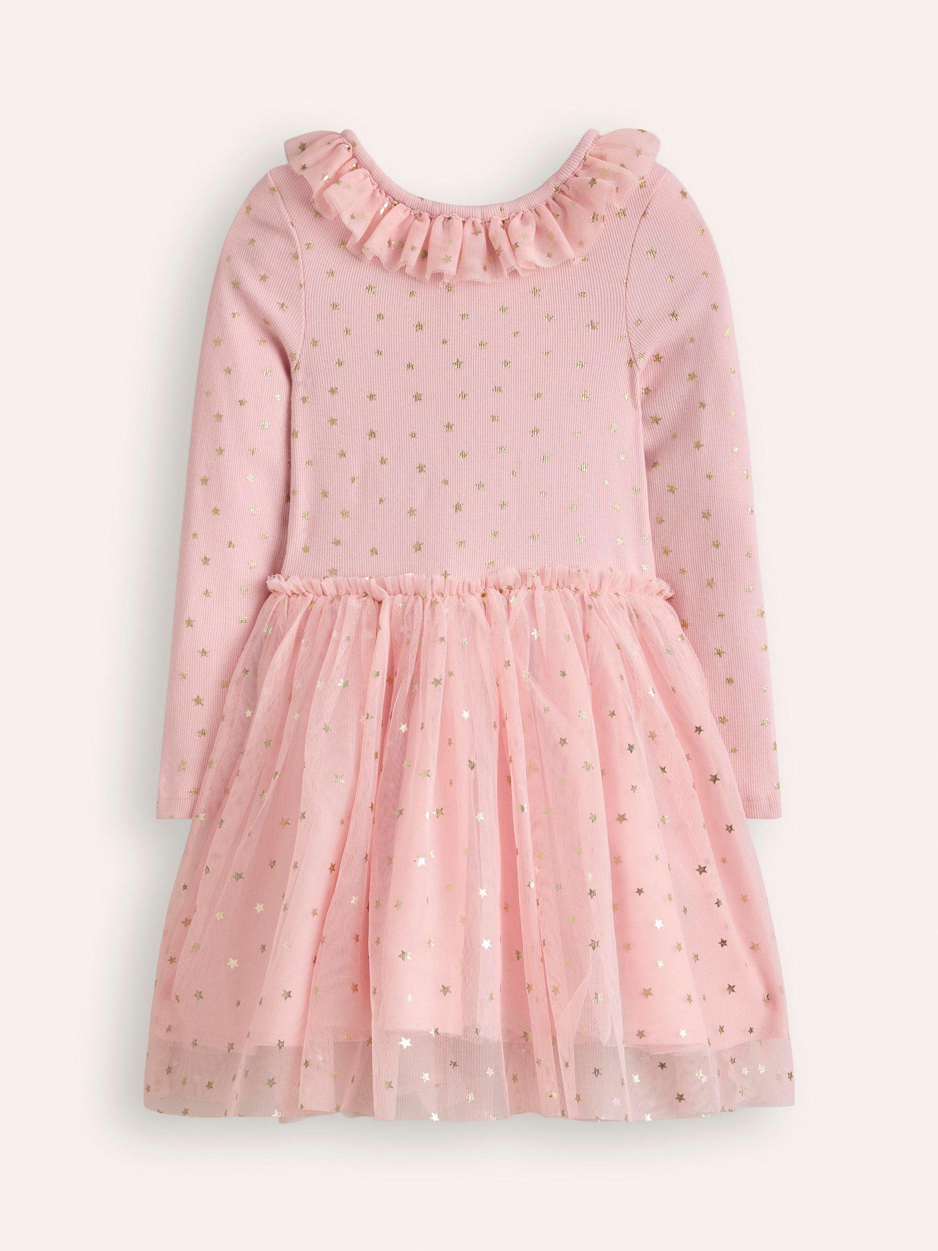 Mini Boden Kids' Twirly Tulle Dress, Pink