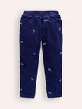 Mini Boden Kids' Lined Corduroy Pull-On Trousers, Navy