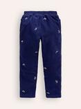 Mini Boden Kids' Lined Corduroy Pull-On Trousers, Navy