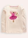 Mini Boden Kids' Cotton Puff Sleeve Fairy Top, Vanilla White