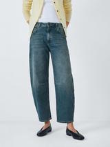 John Lewis Barrel Leg Jeans, Blue