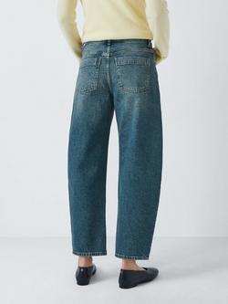 John Lewis Barrel Leg Jeans, Blue - view 2, Blue