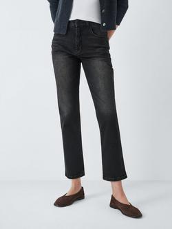 John Lewis Cropped Slim Leg Jeans, Black Wash