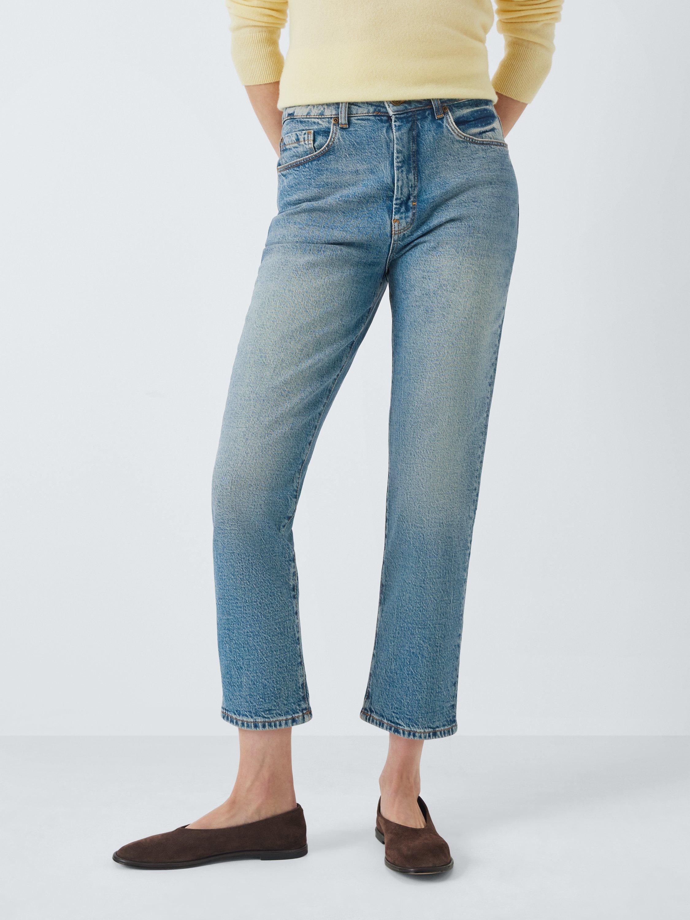 Product image 1 of 6, which shows John Lewis Authentic Slim Leg Jeans, Blue Mid Wash, 8