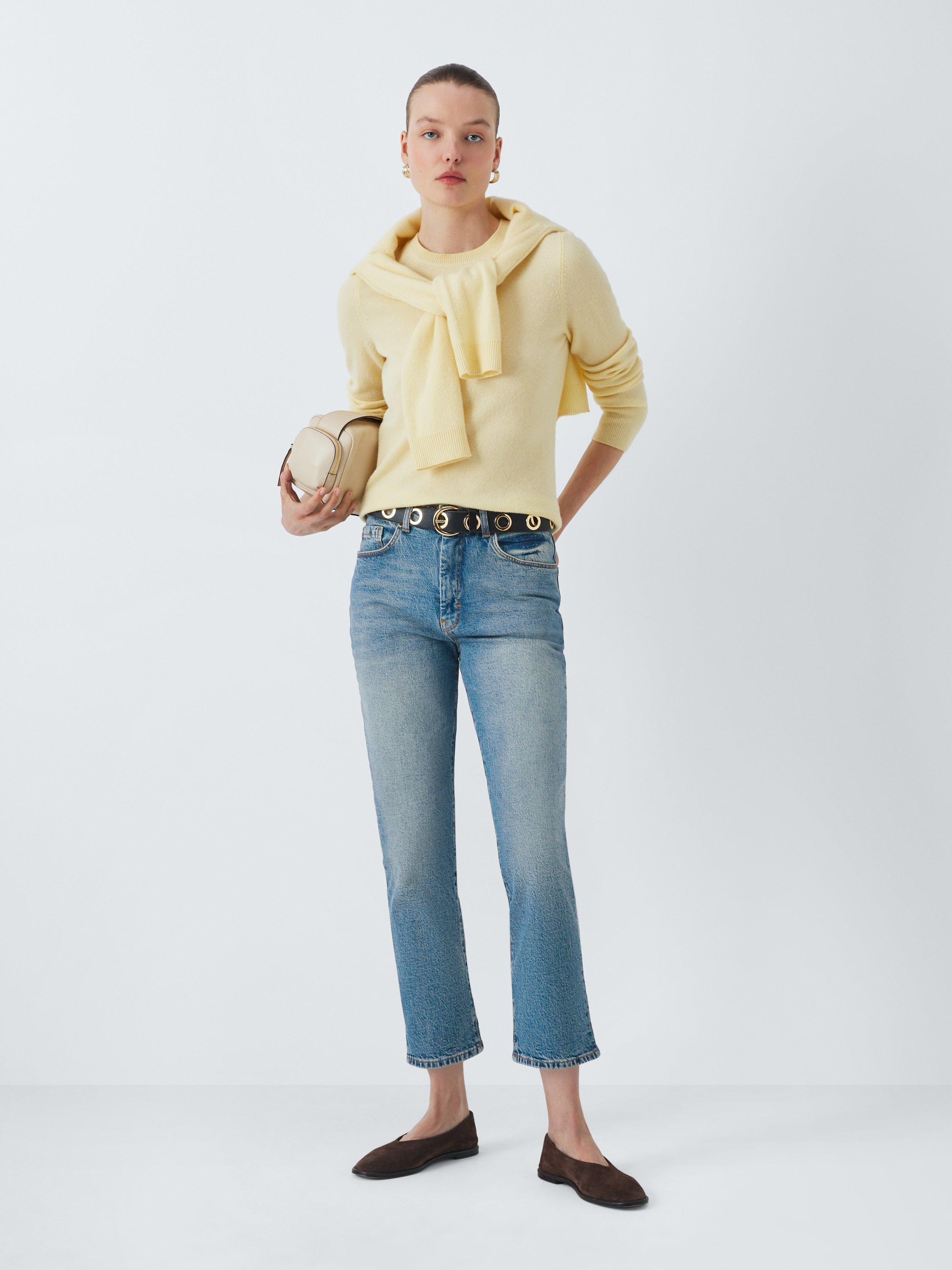 Product image 3 of 6, which shows John Lewis Authentic Slim Leg Jeans, Blue Mid Wash, 8