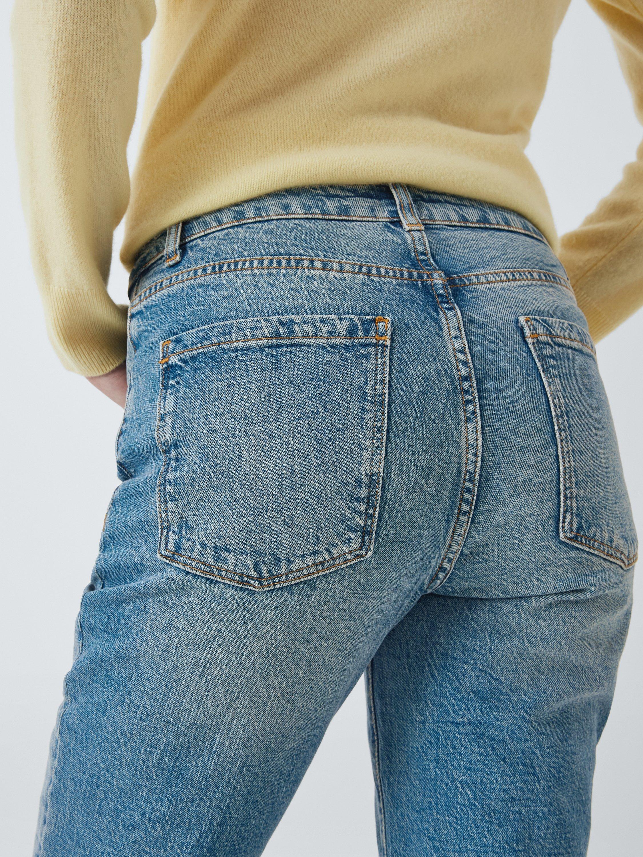 Product image 6 of 6, which shows John Lewis Authentic Slim Leg Jeans, Blue Mid Wash, 8