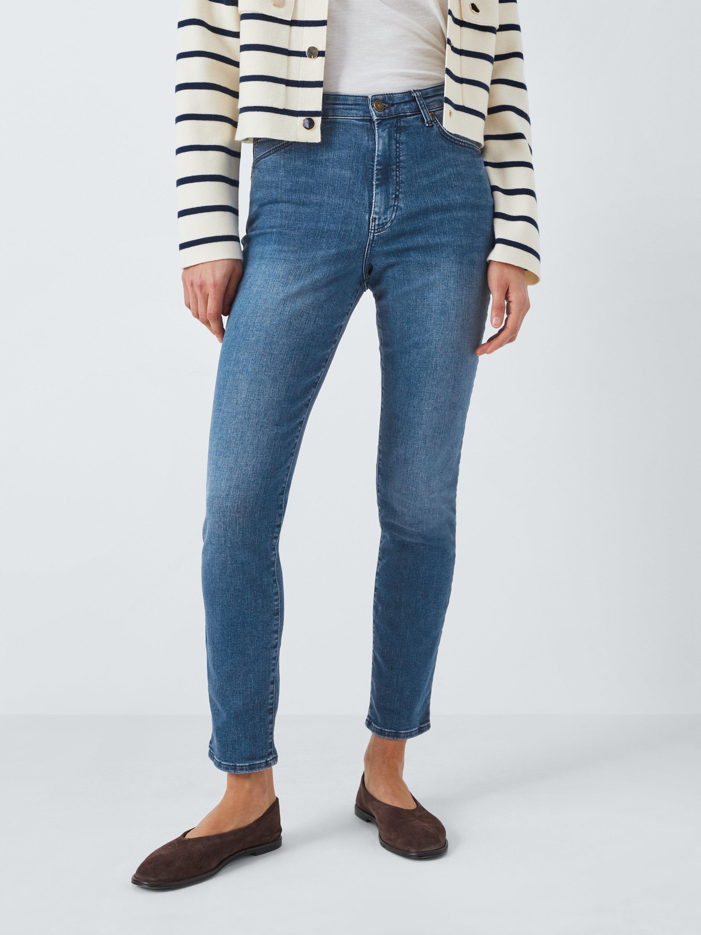 Product image 1 of 6, which shows John Lewis Stretch Cotton Denim Skinny Jeans, Light Blue, 8