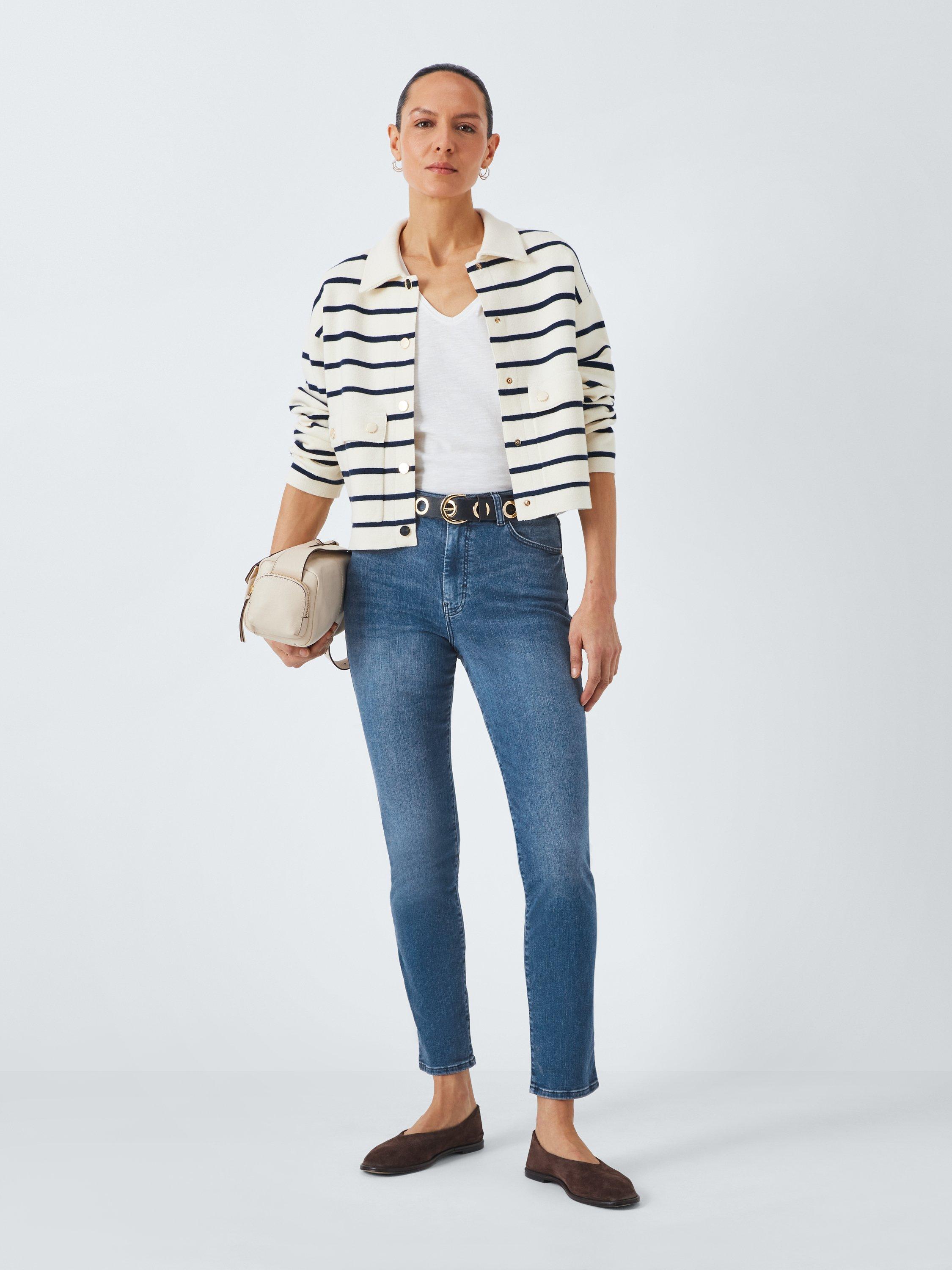 Product image 3 of 6, which shows John Lewis Stretch Cotton Denim Skinny Jeans, Light Blue, 8