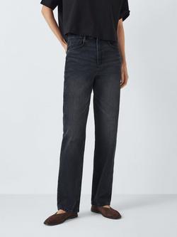 John Lewis Authentic Straight Leg Jeans, Washed Black