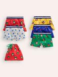 Mini Boden Kids' Cotton Boxers, Pack of 5, Multi