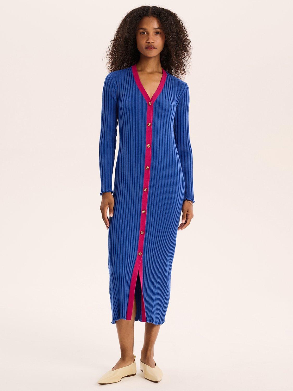 OMNES Selma Ribbed Bodycon Midaxi Dress, Cobalt
