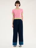 OMNES Lexi Short Sleeve Jumper, Pink/Green