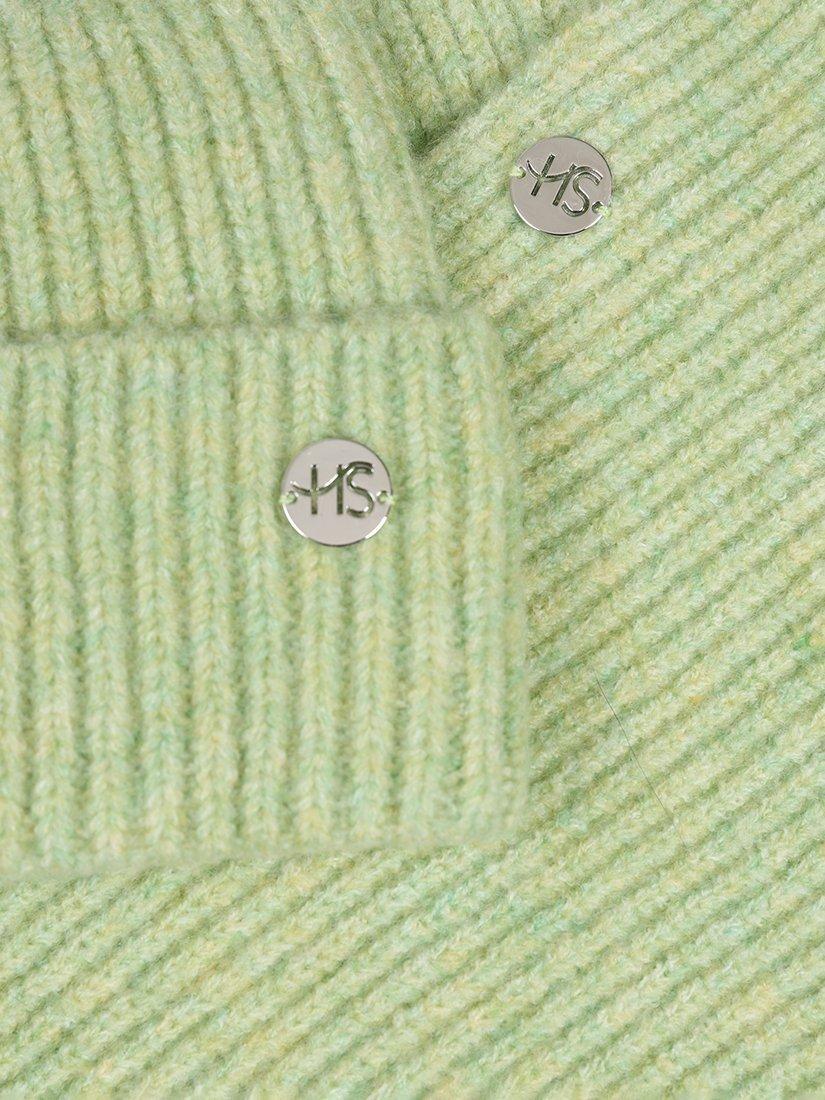 Product image 4 of 4, which shows HotSquash Ribbed Beanie Hat, Lime