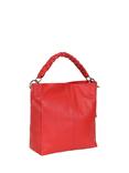 HotSquash Braid Handle Leather Shoulder Bag, Red