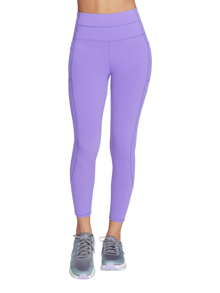 Skechers Go Walk Wear High Waisted 7/8 Gym Leggings, Neon Pink/Purple