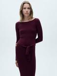 Mango Goleto Off Shoulder Dress, Dark Red