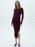 Mango Goleto Off Shoulder Dress, Dark Red