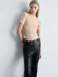 Mango Camisete Short Sleeve Jumper, Beige