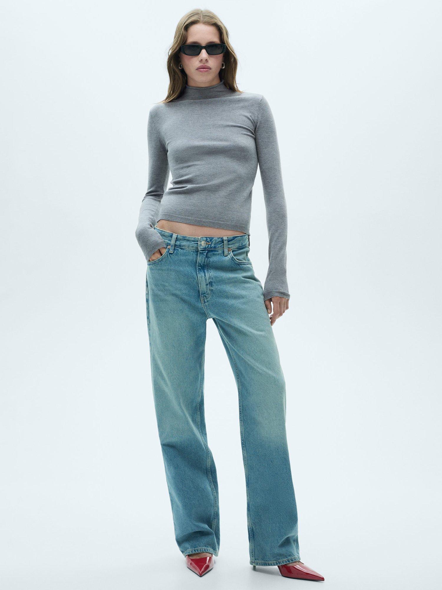 Product image 1 of 6, which shows Mango Percebe High Neck Jumper, Grey, XS