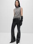 Mango Manuel Wool Roll Neck Sleeveless Knit, Grey