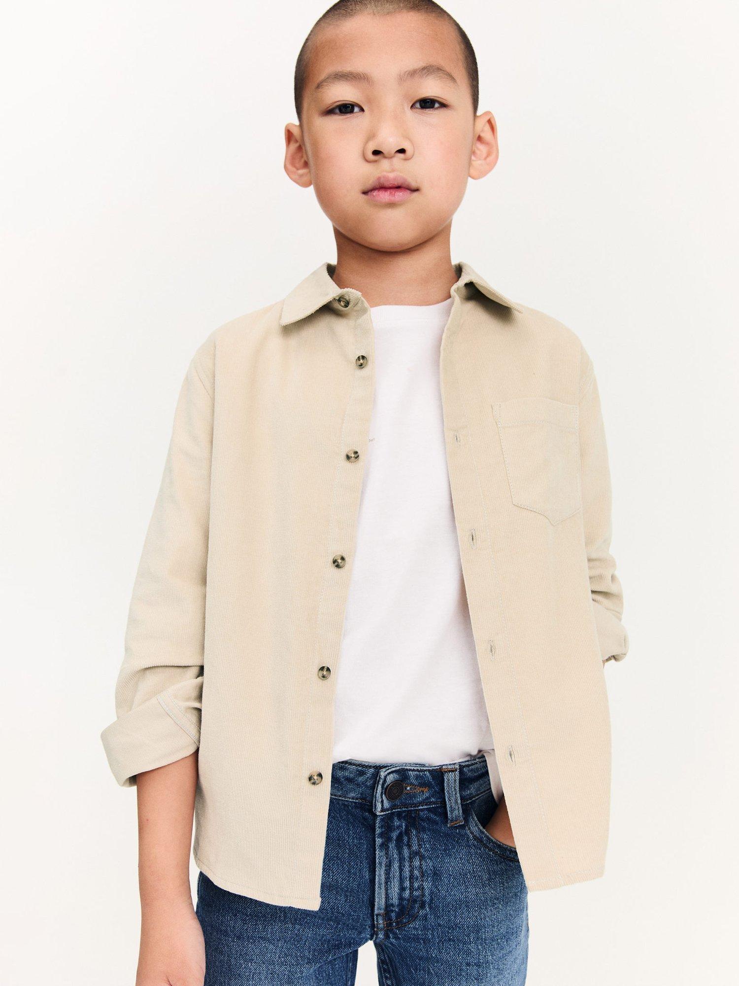 Mango Kids' Coen Corduroy Shirt, Beige