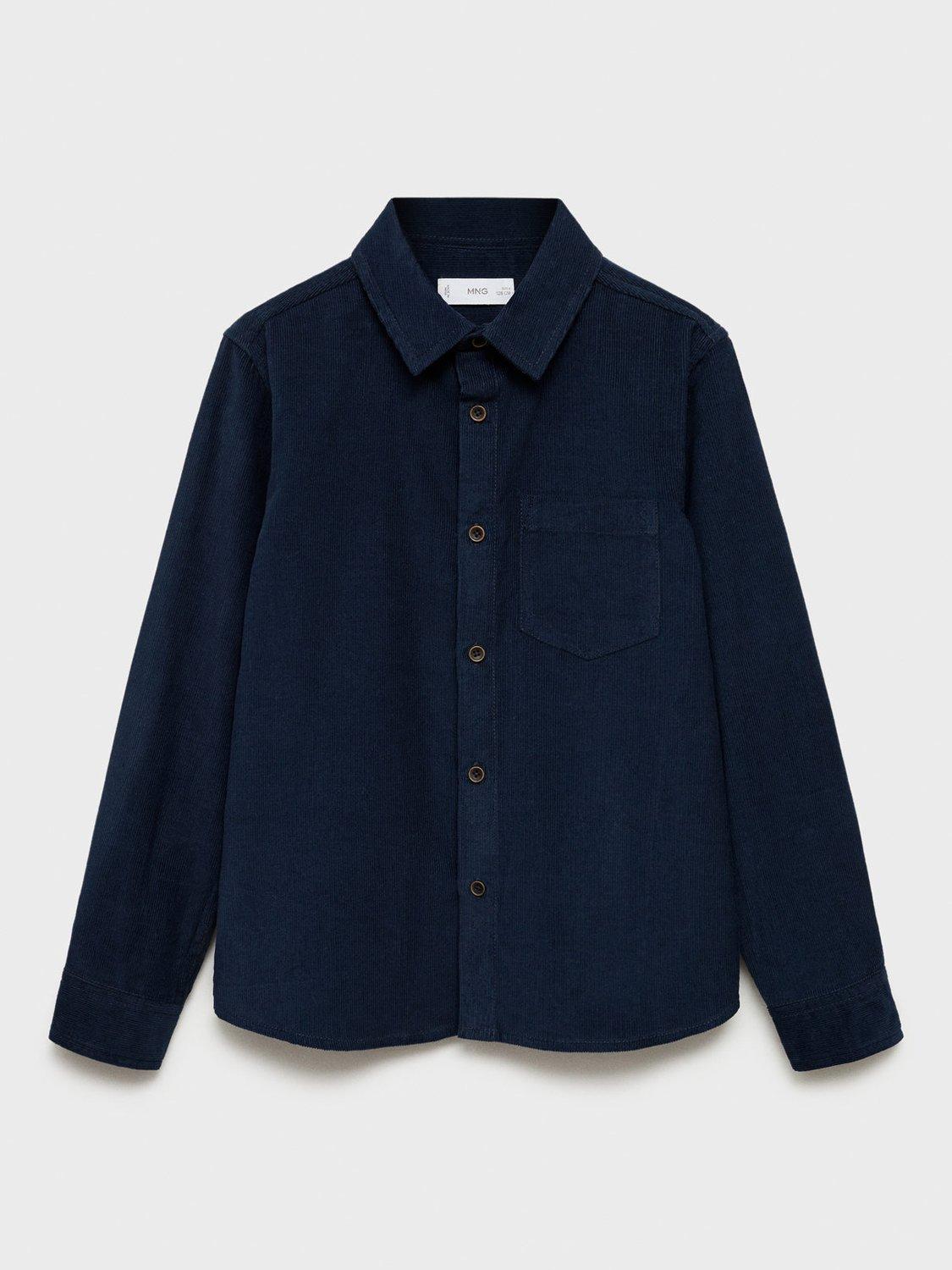 Mango Kids' Coen Corduroy Shirt, Navy