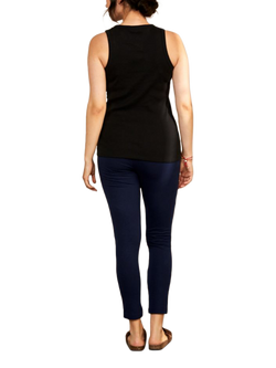 Bshirt Lift The Flap Rib Racer Organic Cotton Nursing Vest Top - view 2, Black