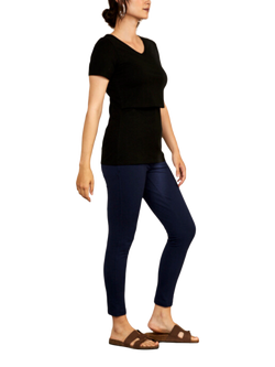 Bshirt Lift The Flap Nursing V-Neck T-Shirt, Black, Black