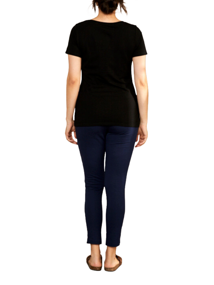 Product image 3 of 4, which shows Bshirt Lift The Flap Nursing V-Neck T-Shirt, Black, 8