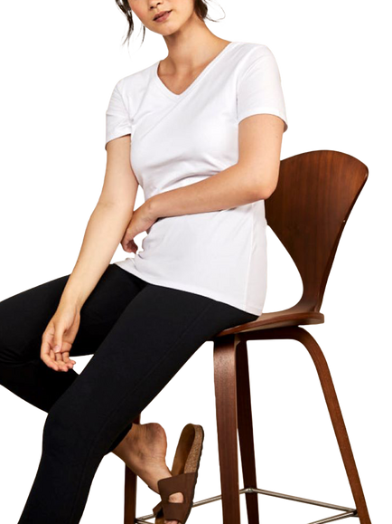 Bshirt Lift The Flap Nursing V-Neck T-Shirt, White, White