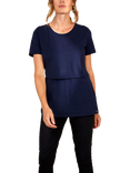 Bshirt Lift The Flap Nursing T-Shirt, Navy