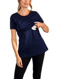 Bshirt Lift The Flap Nursing T-Shirt, Navy