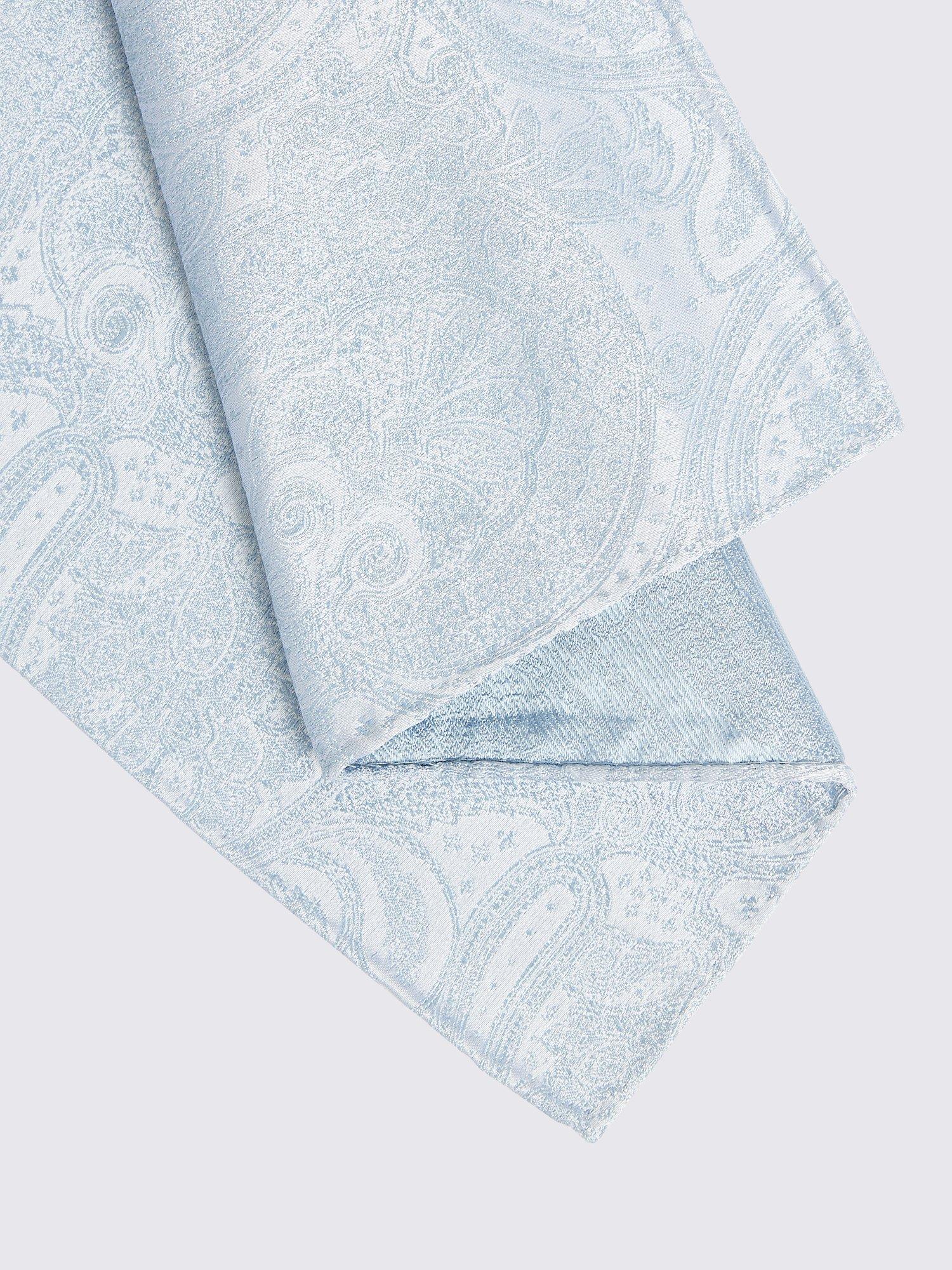 Product image 2 of 2, which shows Moss Silk Paisley Pocket Square, Blue