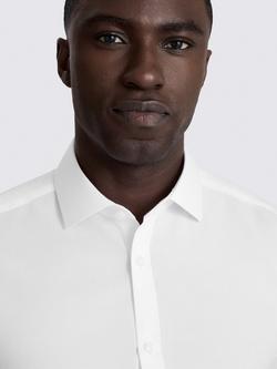 Moss Slim Fit Poplin Shirt, White - view 2, White