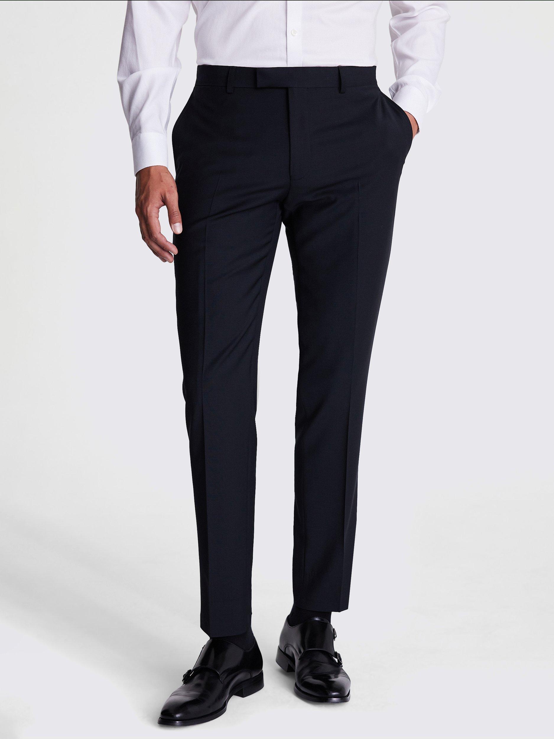 Product image 1 of 3, which shows Moss X DKNY Wool Blend Slim Fit Suit Trousers, Black, 30S