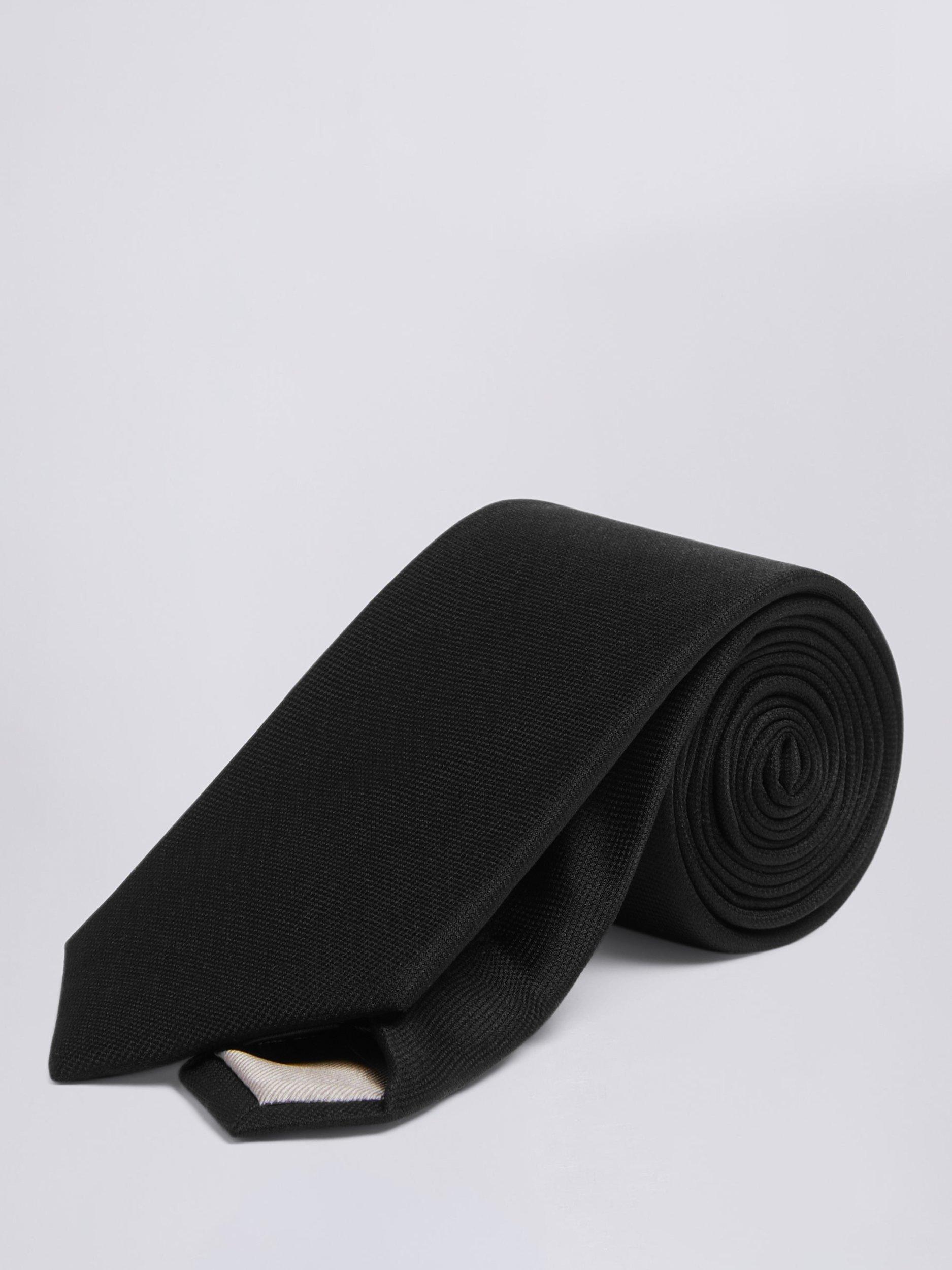 Moss Oxford Silk Tie, Black, One Size