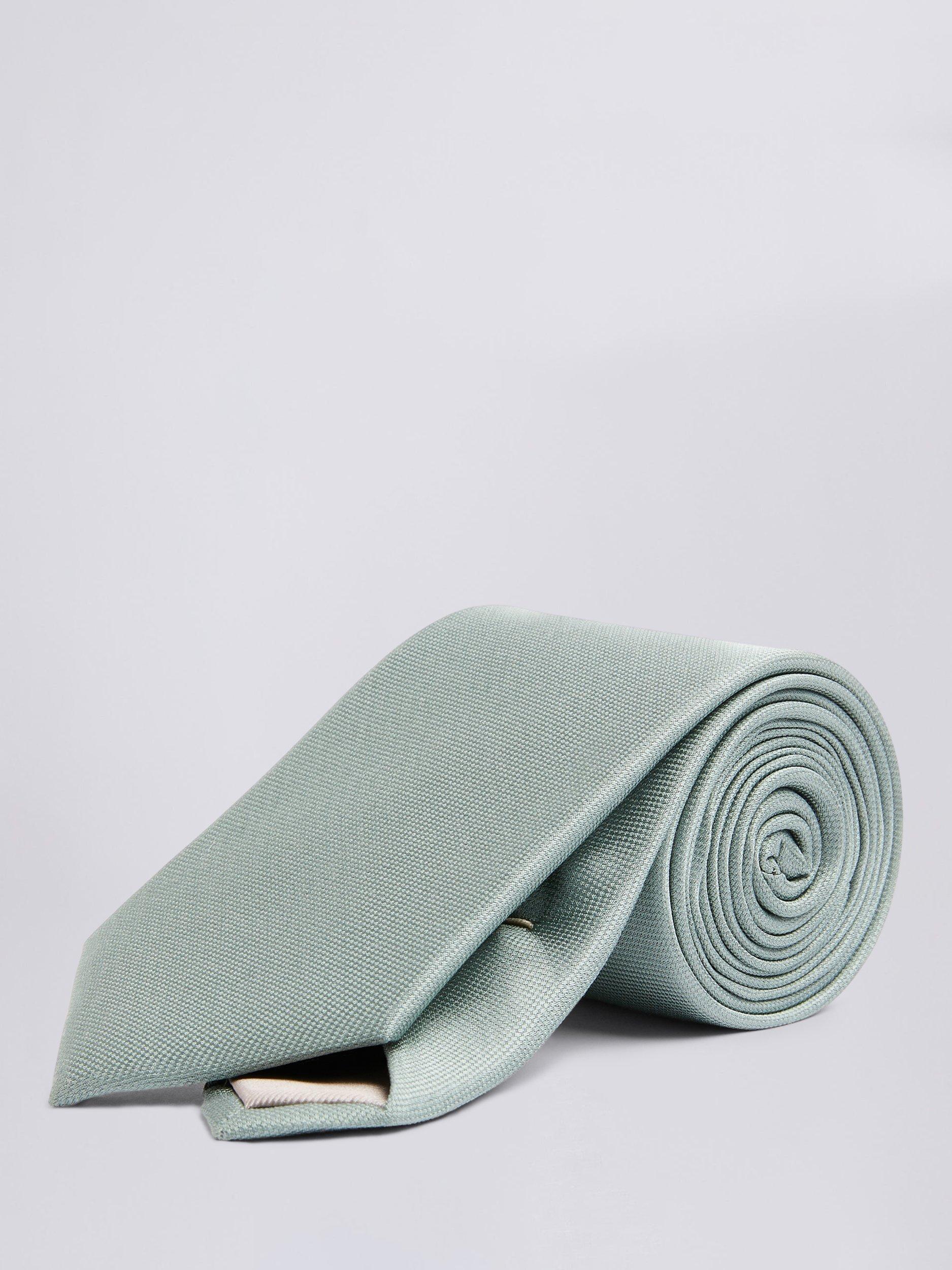 Moss Oxford Silk Tie, Green, One Size