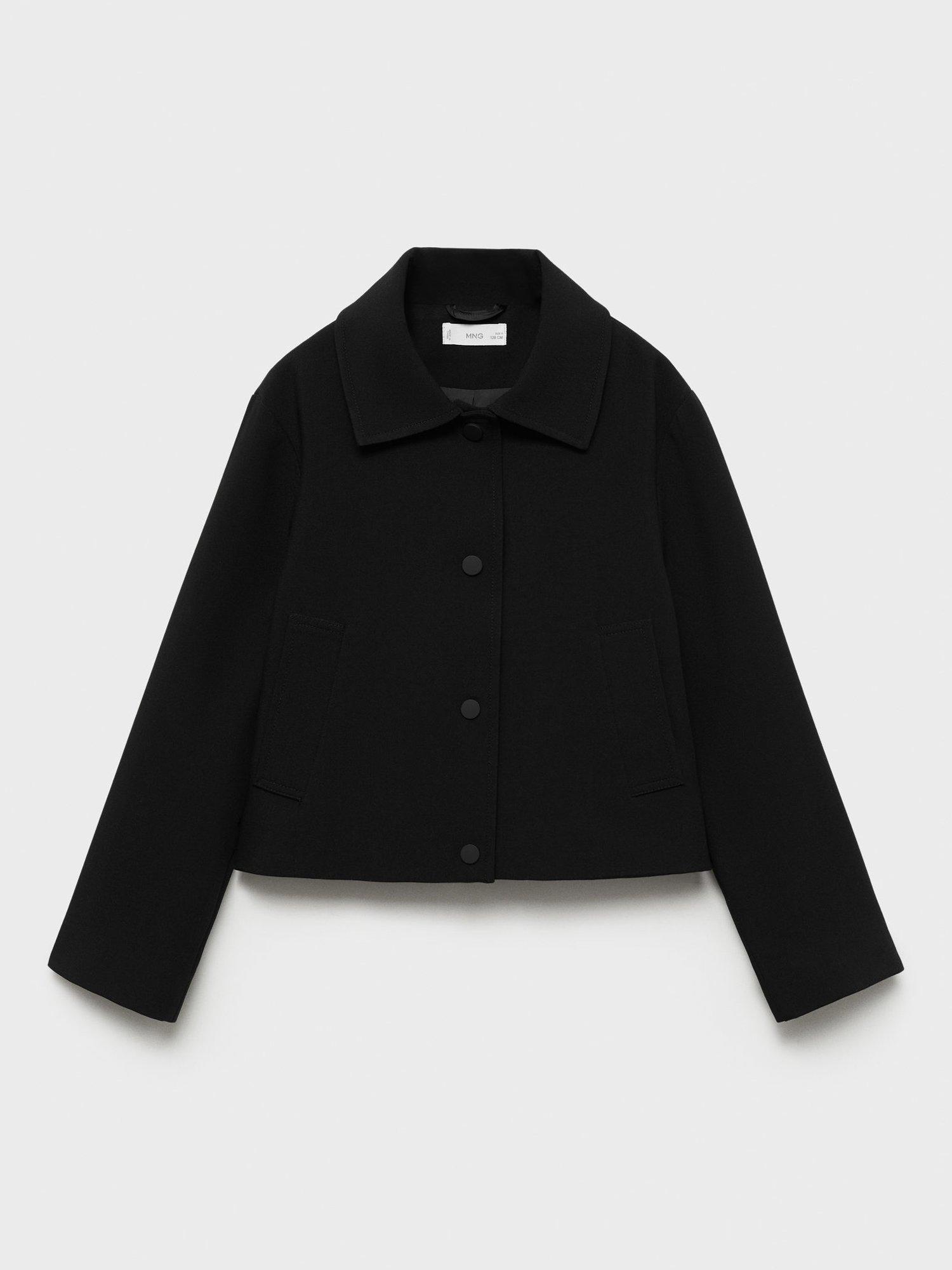 Mango Kids' Barbara Cropped Jacket, Black