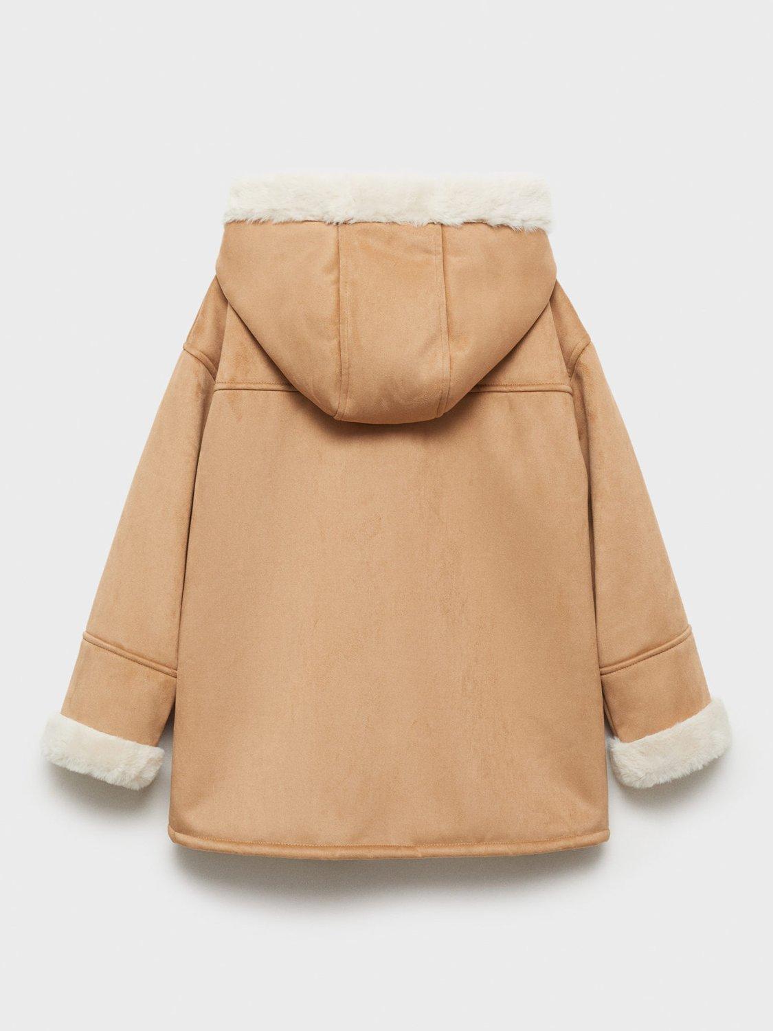 Girls fur lined coat on sale