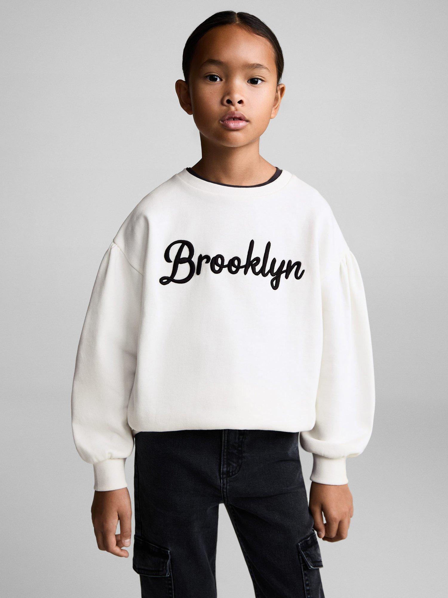 Mango Kids' Brooklyn Cotton Sweatshirt, Natural White