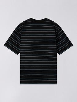 Edwin Bolton Tokyo Creative Hardware Striped Cotton T-Shirt, Black/Blue - view 2, Black / Blue