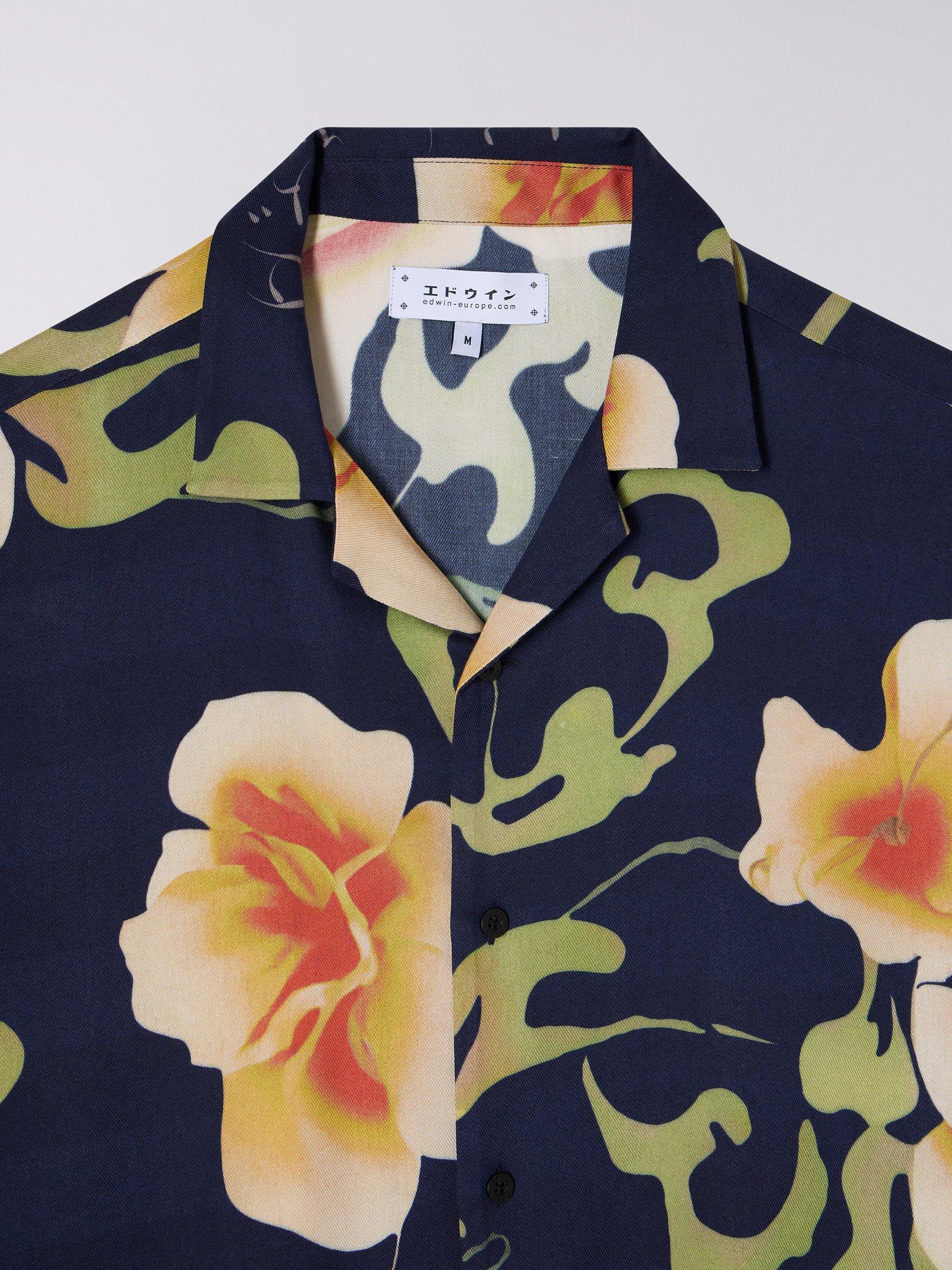 Product image 3 of 3, which shows Edwin Regular Fit Japanese Floral Print Shirt, Multicolor, XL
