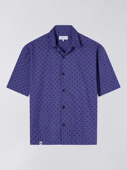 Edwin Saga Cotton Polka Dot Short Sleeve Shirt, Skipper Blue, Skipper Blue