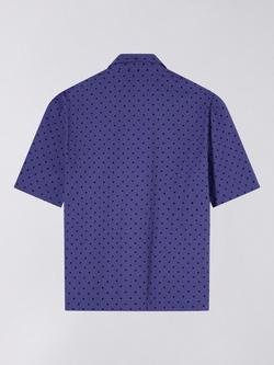 Edwin Saga Cotton Polka Dot Short Sleeve Shirt, Skipper Blue - view 2, Skipper Blue
